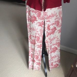 Toile side zip peg leg pants